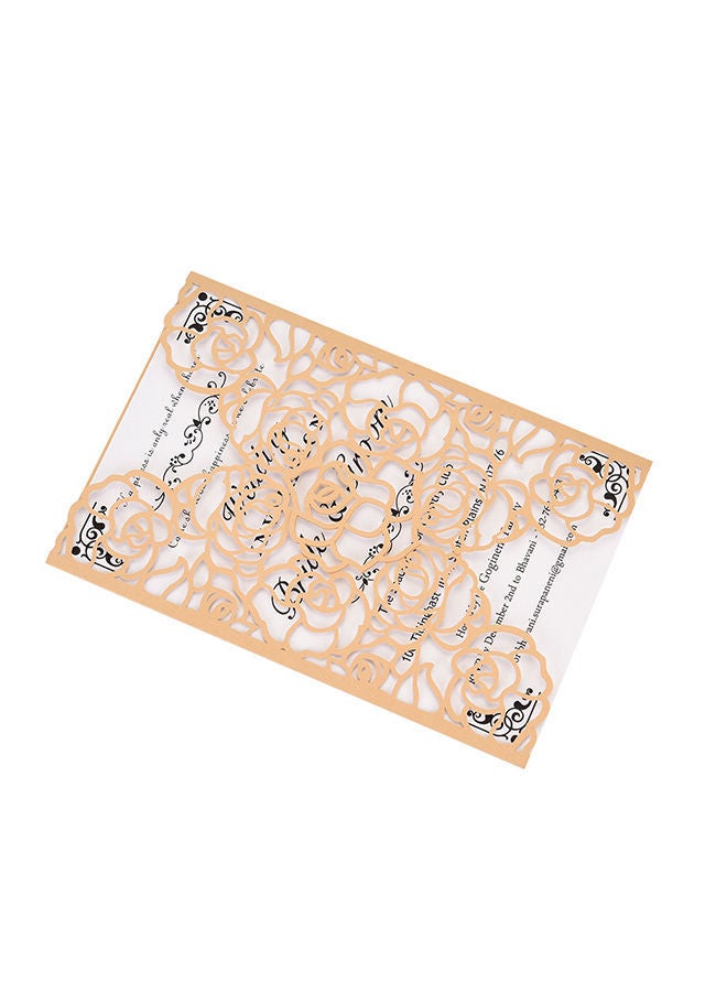 NIBEMINENT 10-Piece Pearl Paper Floral Invitation Card - Image 2