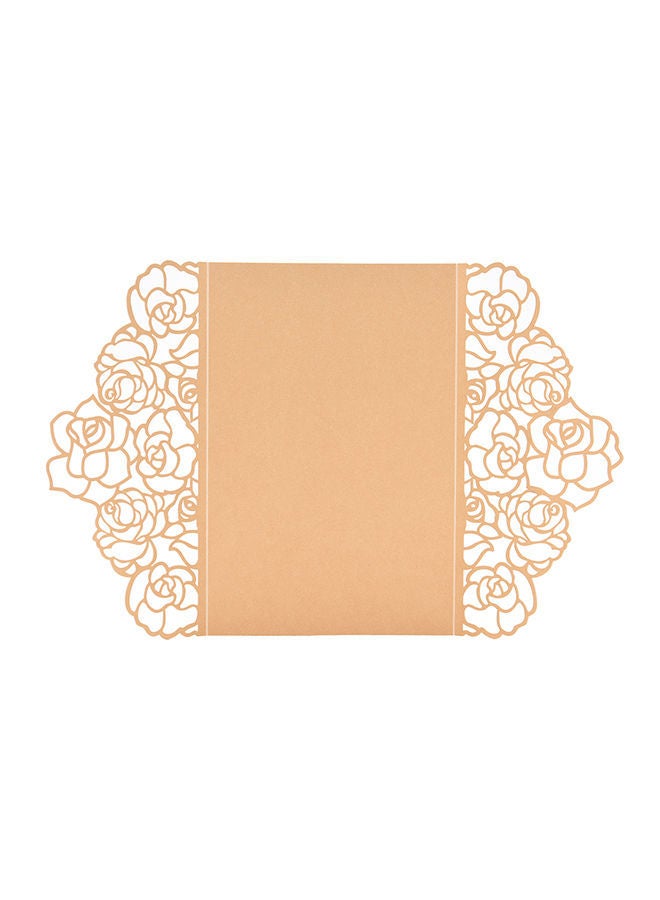 NIBEMINENT 10-Piece Pearl Paper Floral Invitation Card - Image 3
