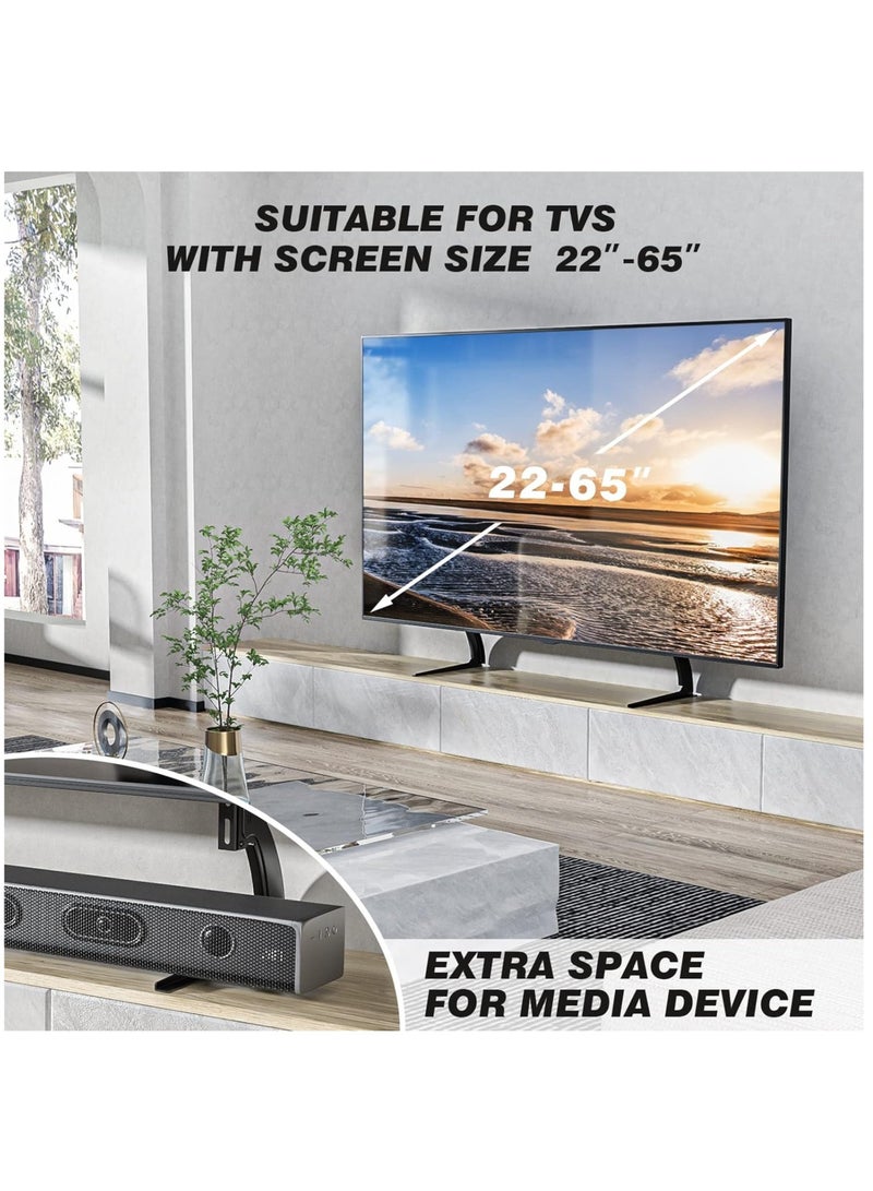 ELTRAZONE "Universal TV Stand Mount by 5Rcom: Versatile Tabletop Stand for 22-65 inch Flat Screen TVs - Adjustable Height, Holds up to 88lbs - Compatible with Plasma, LCD, LED TVs - Max VESA 800 x 500mm - Stabl - Image 2