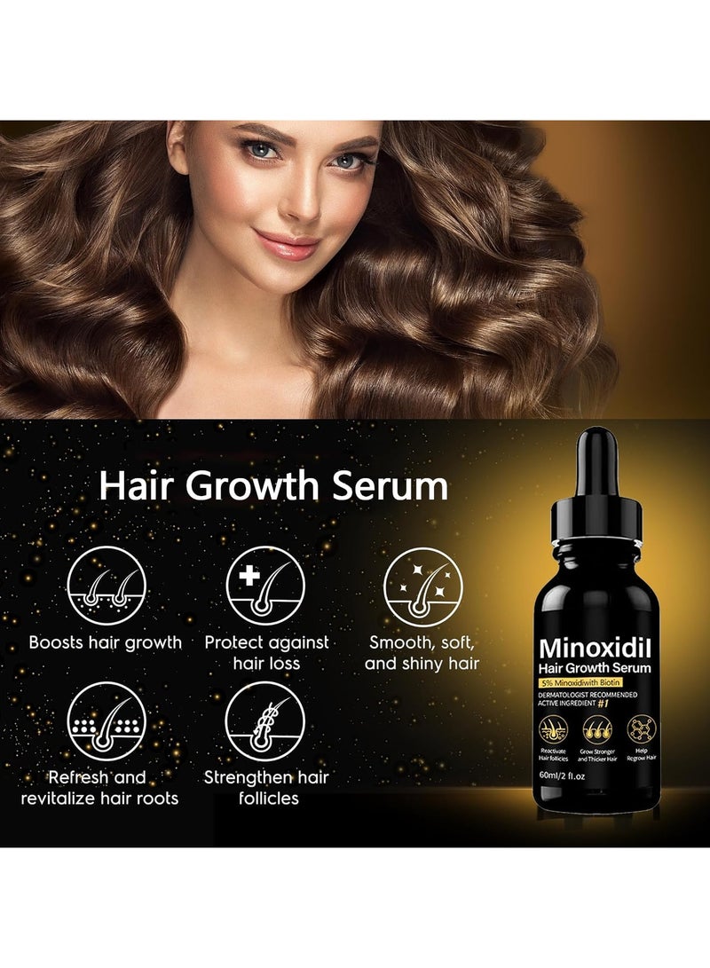 EELHOE 5% Minoxidil Hair Growth Serum for Men With Biotin&Panthenol, Men Beard Growth with Biotin and Minoxidil Extract Serum for Hair Loss, Thinning and Faster Regrowth Treatment - Image 3