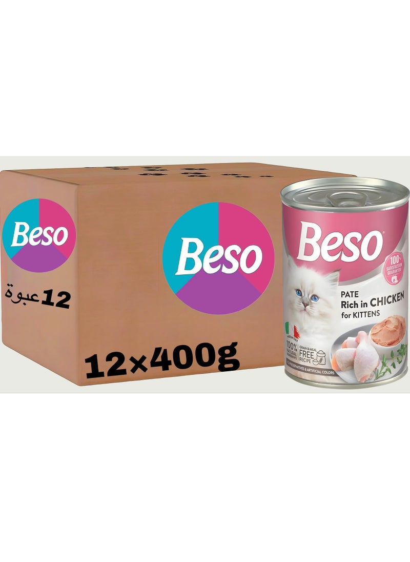 Beso Wet cat food (12 packs) - Beso - Chicken for small cats - 12 × 400g  - Image 1