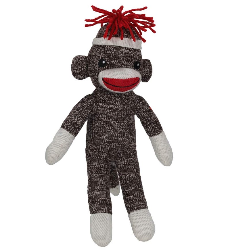 Plushland Adorable Sock Monkey 8 Inches Tall Soft Realistic Plush Knitted Stuffed Animal Toy Gift for Kids Babies Teens Girls and Boys Brown poseable - Image 3