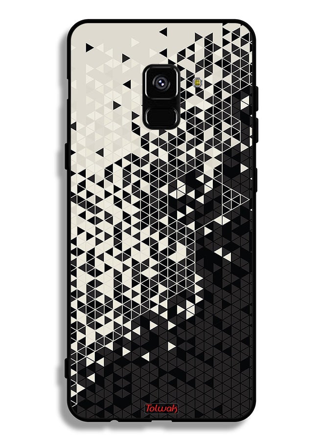 Tolwak Samsung Galaxy A8 Plus (2018) Protective Case Cover Pattern Digital Art Triangle - Image 1