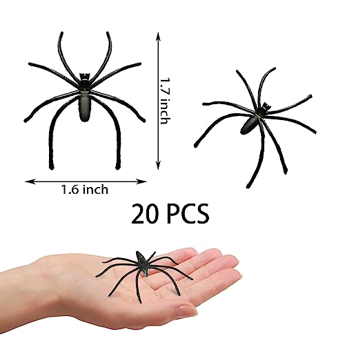 Bilipala Scary Plastic Spiders Small Fake Spider Joke Toys for Prank, Pack of 20 - Image 2