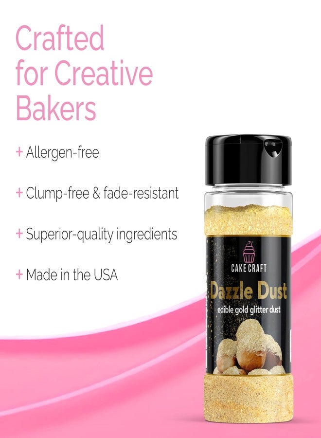 Cake Craft Edible Decorating Dust - Gold, Silver & Rose Gold | Edible Glitter for Cakes, Cupcakes, Cocktails & More | Food-Safe | 100% Edible | 3-Pack - Image 4