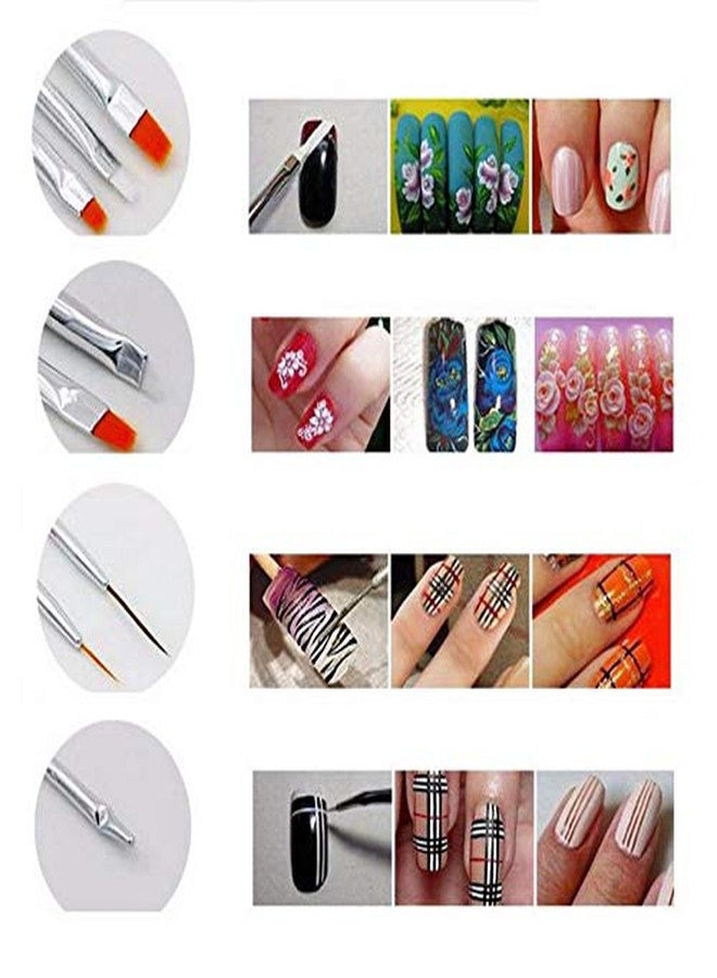DELAYNOMORE77 15pcs Rose-red Nail Art Brushes Set, Nail Art Design Tools, Nail Dotting Tools, Nail Dust Brush, Striping Nail Art Brushes for Long Lines, Nail Drawing Pen For Nail Design - Image 4