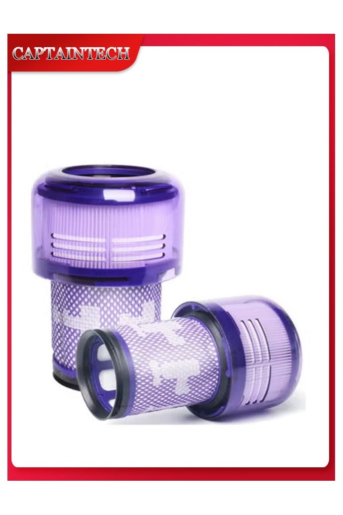 Captaintech 2pcs Vacuum Filter Compatible with Dyson V12 Detect Slim Removable and Washable V12 Replacement Filter Part No.971517-01 - Image 1