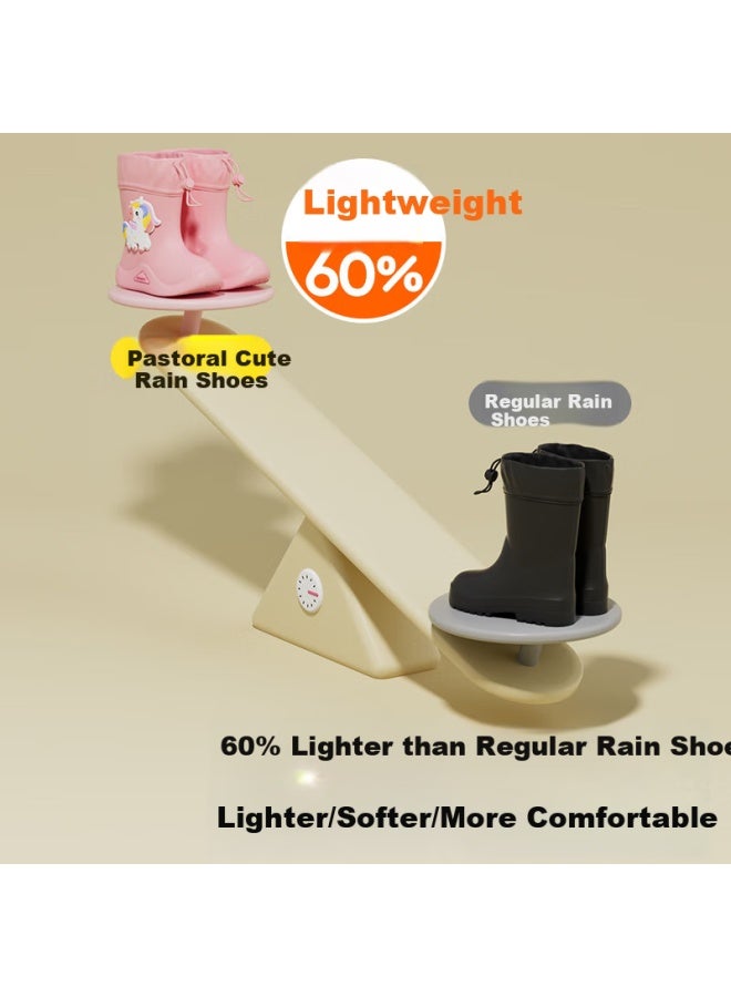 Moremerry Kids Rain Shoes Boys Girls Waterproof 3d Baby Anti-slip Wear-resistant Cartoon Rain Boots Cute Dinosaur Size 20 - Image 5
