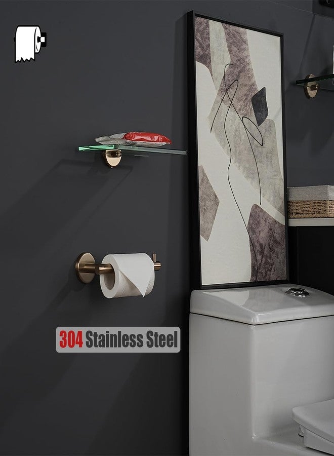 JQK Champagne Bronze Toilet Paper Holder, 5 Inch Tissue Paper Dispenser for Bathroom, 304 Stainless Steel Thick 0.8mm Wall Mount, TPH100-CB - Image 4