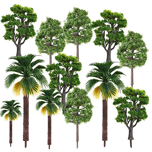 AnyBack Model Trees, Miniature Trees, Rainforest Trees, Diorama Models Trees, Architecture Trees, Model Landscape Railroad Railways Train Scenery Scale Trees with No Stands 12 Set - Image 1