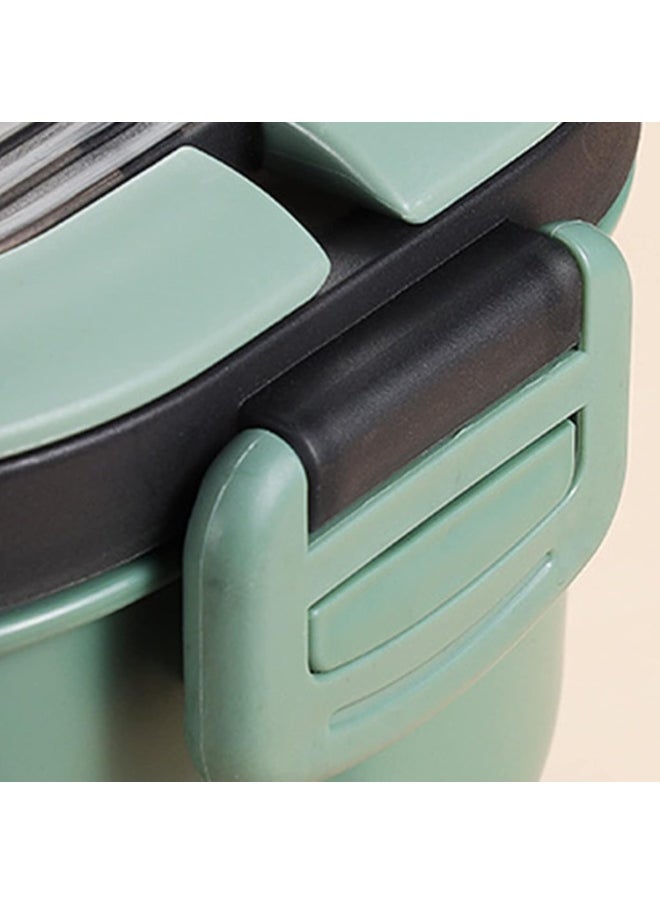 M MIAOYAN - [1200ml Large Capacity] Double-Layer Bento Lunch Box for Students｜Leak-Proof & Airtight｜Microwave Safe｜With Utensils｜Stackable Compartment Food Container｜Eco-Friendly & Reusable (Green) - Image 1