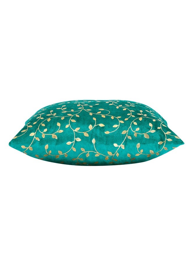 RD TREND Velvet Cushion Covers, Set of 5,250 TC, Back Zipper (Sea Green, 5 Pcs Set(24x24)) - Image 3