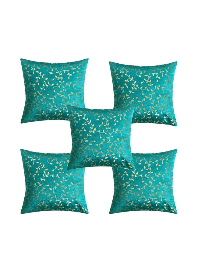RD TREND Velvet Cushion Covers, Set of 5,250 TC, Back Zipper (Sea Green, 5 Pcs Set(24x24)) - Image 4