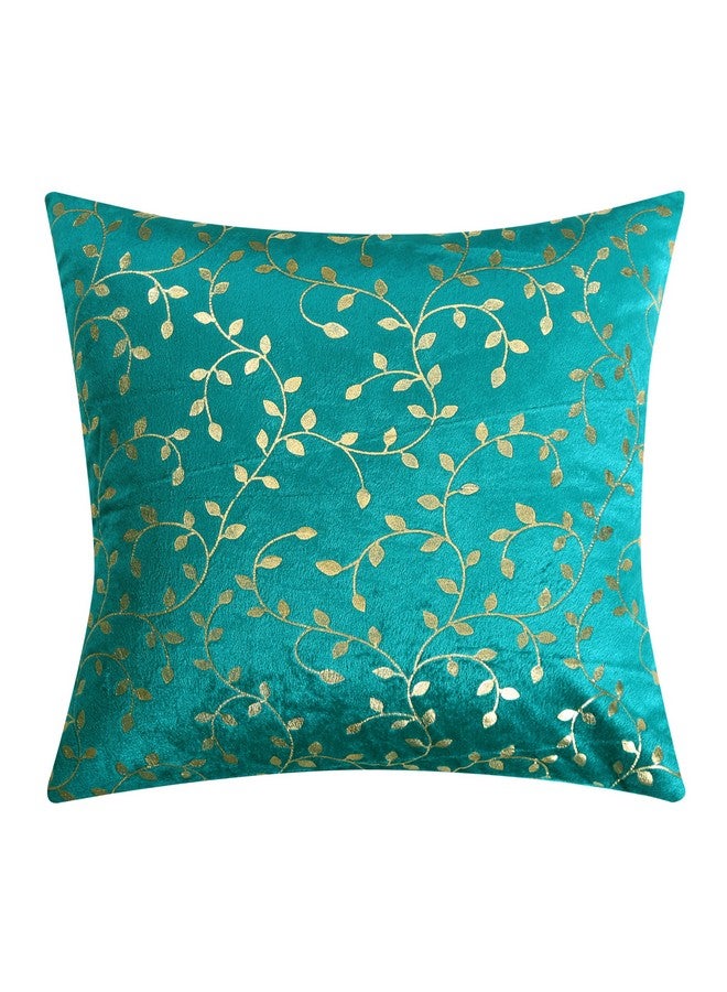 RD TREND Velvet Cushion Covers, Set of 5,250 TC, Back Zipper (Sea Green, 5 Pcs Set(24x24)) - Image 2