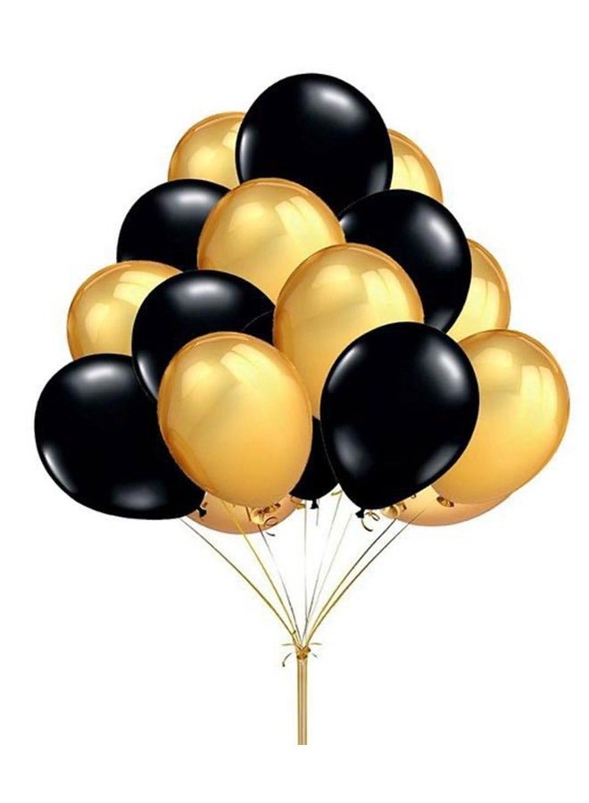 100-piece Black Gold Latex Decorative Balloon Baby Shower Wedding Birthday Bachelorette Party 12inch