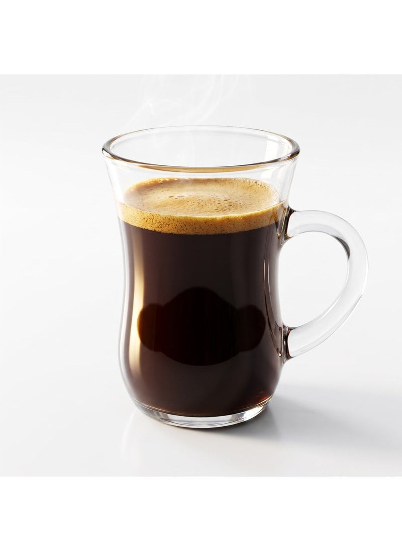 Blinkmax Set of 6 Heat Resistant Glass Mugs, Clear Cups for Hot Drinks, Comfortable Handle for Coffee and Tea, Suitable for Home and Office - Transparent - Image 2
