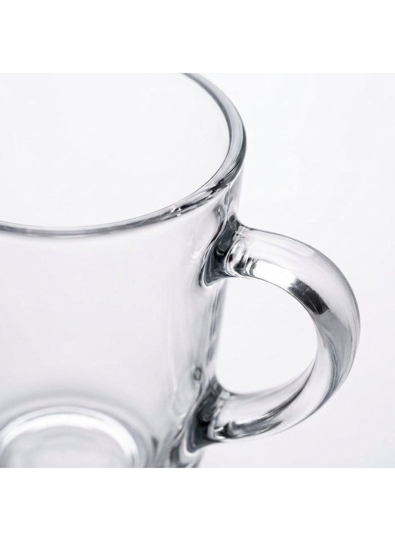 Blinkmax Set of 6 Heat Resistant Glass Mugs, Clear Cups for Hot Drinks, Comfortable Handle for Coffee and Tea, Suitable for Home and Office - Transparent - Image 5