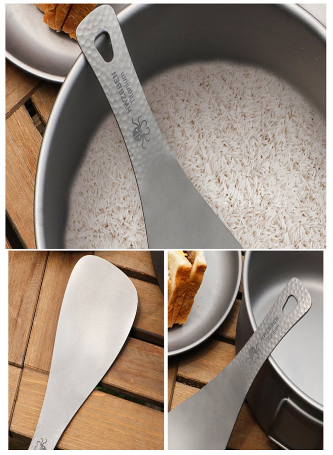 HWZBBEN Lightweight Titanium Rice Spoon Paddle for Home Outdoor Camping Hiking Picnic - Image 2
