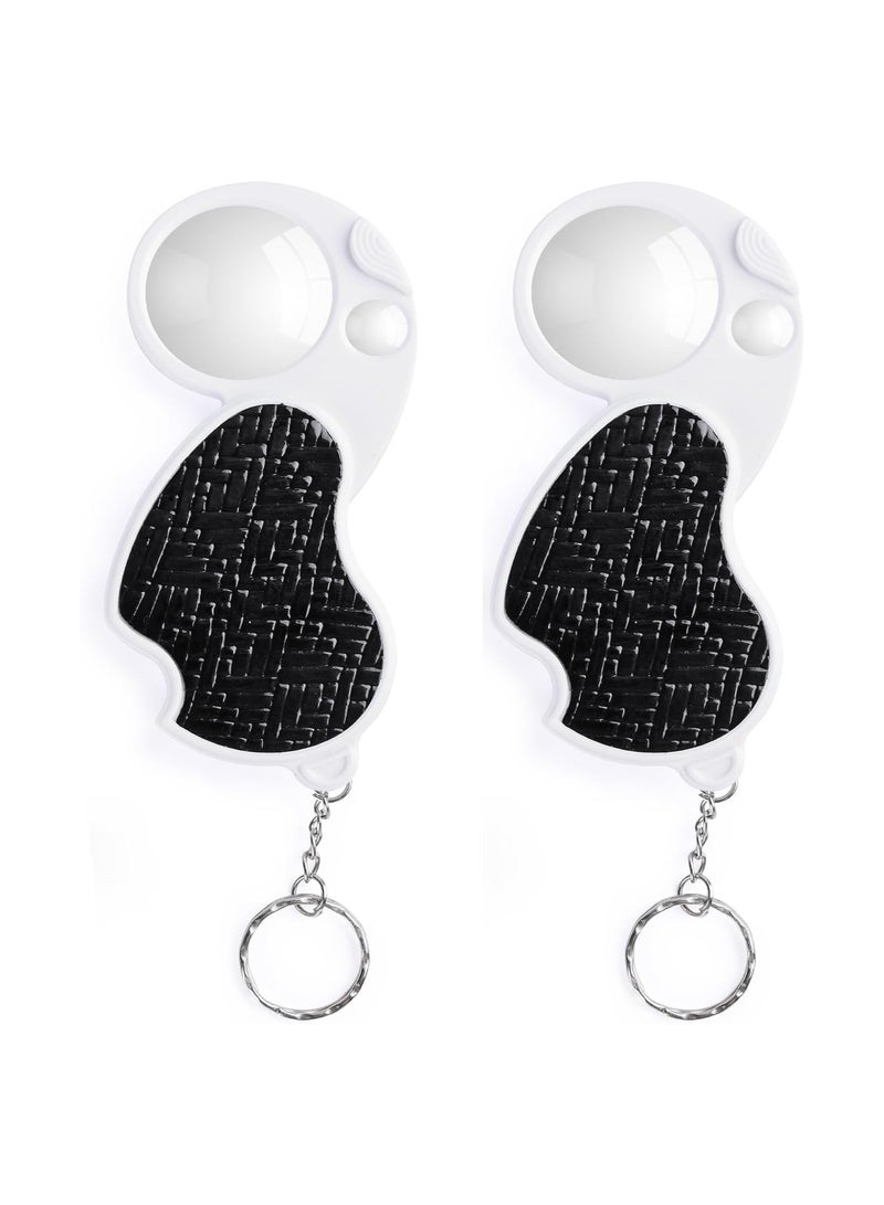 2PCS 8X 20X Pocket Magnifying Glass with Light - Compact Folding Handheld Jewelry Loupe, Keychain Magnifier for Low Vision, Coin, Stamp, Menu Inspection, and Exploration. - Image 1