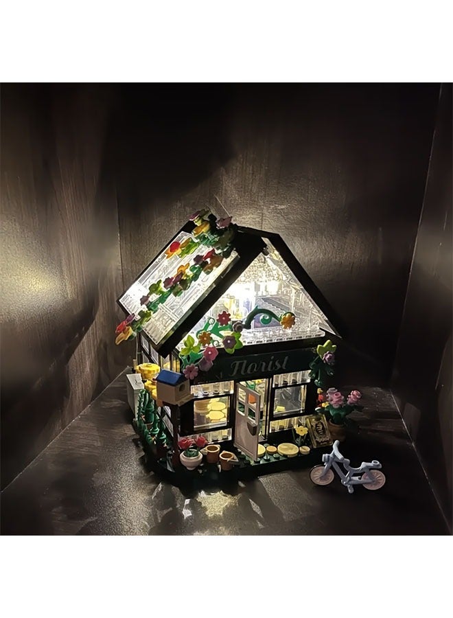 زهرة البيت مجموعة البناء مع أضواء LED ، متوافق مع مجموعة النباتات ممتلئ الجسم ، ولعب اطفال الإبداعية ، منزل ، هدية الإبداعية للأصدقاء والفتيات - Image 4