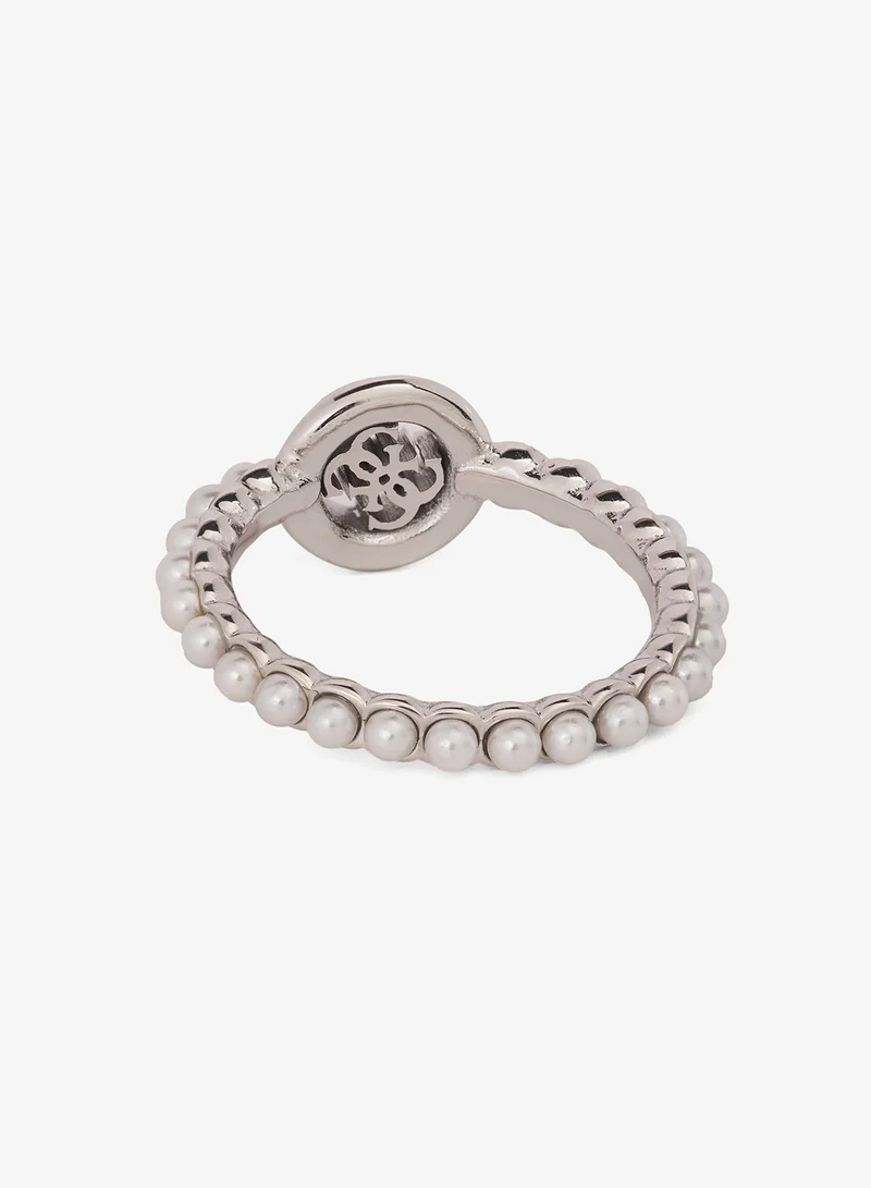GUESS Tiny Pearly Logo Ring