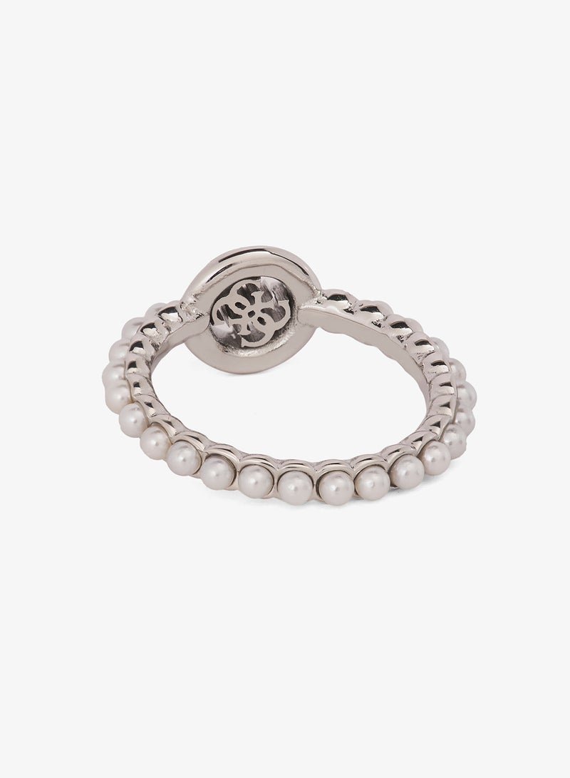 GUESS Tiny Pearly Logo Ring - Image 3
