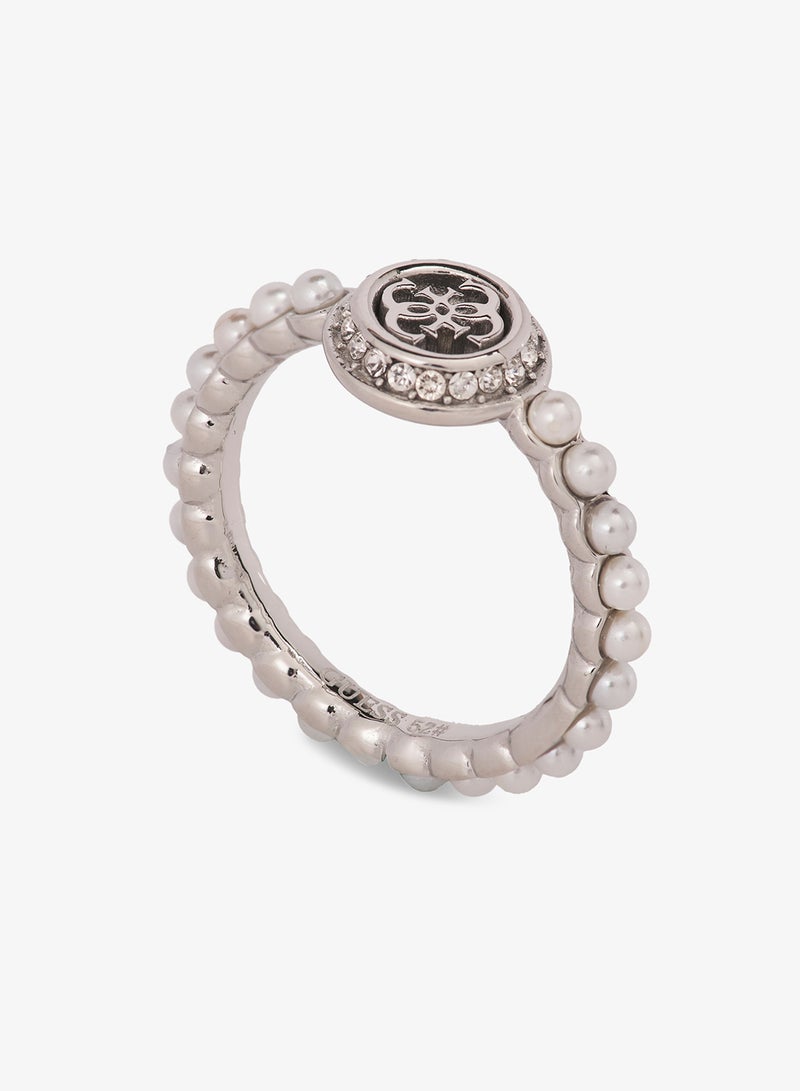 GUESS Tiny Pearly Logo Ring - Image 2