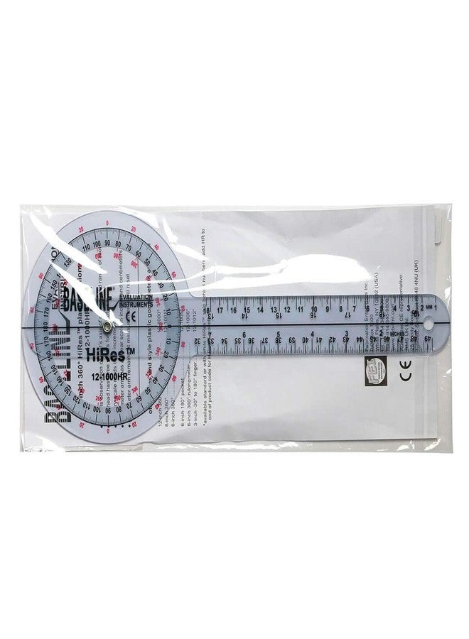 كاندو مقياس الزوايا ISOM 360 درجة من Baseline 12-1001HR، بلاستيك عالي الدقة، بطول 8 بوصات، شفاف - Image 2