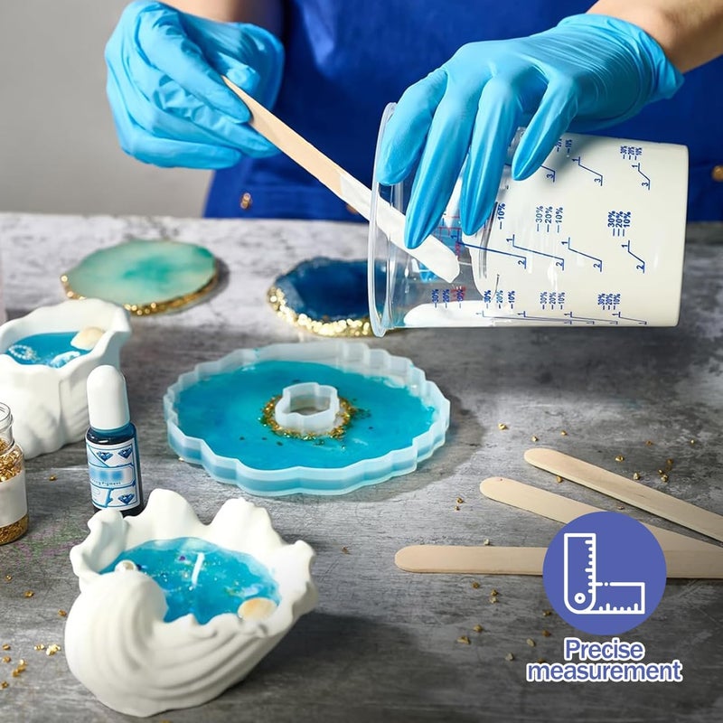 ENUTROF كوب خلط الطلاء، عبوة من 50، 600 مل، كوب خلط الطلاء، كوب خلط ألوان يمكن التخلص منه مع مقياس، كوب خلط راتنج إيبوكسي مع مقياس خلط للمشاريع الفنية، راتنج الطلاء والأصباغ - Image 4