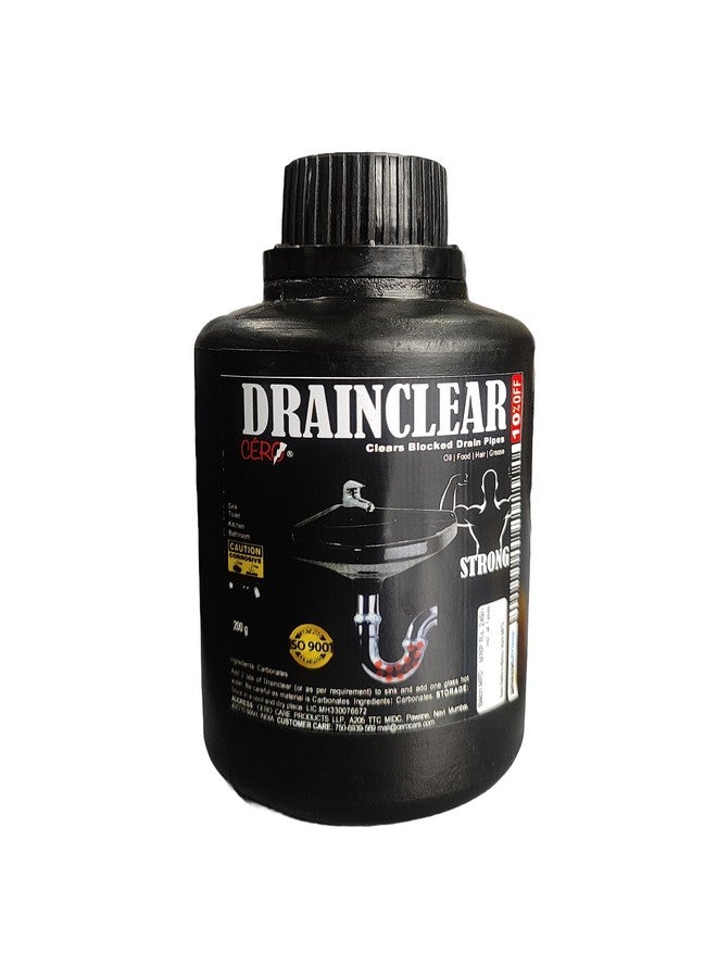 Cero ® Drainclear 1.45% Ww (Dry Powder) To Clear Clogged Drains, Sinks And Pipes (190G) - Image 1