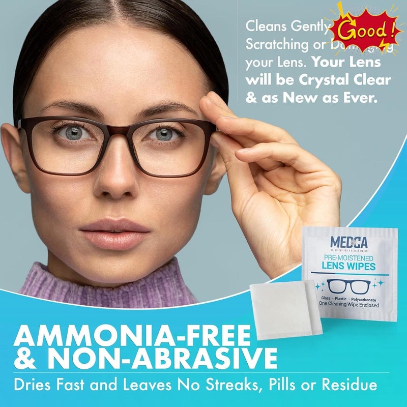 Premoistened Lens Glass Cleaning Wipes Portable Travel Cleaner for Glasses, Camera, Cell Phone, Smartphone, Tablet, Quick Drying, Streak Free Individually Wrapped, 200PK Packaging may vary - Image 3