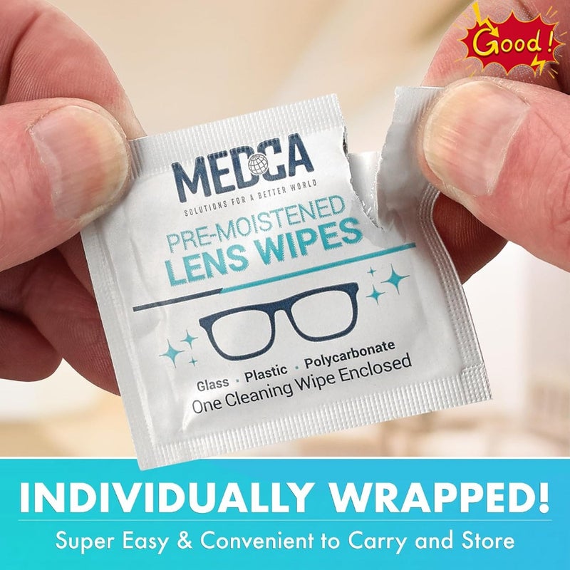 Premoistened Lens Glass Cleaning Wipes Portable Travel Cleaner for Glasses, Camera, Cell Phone, Smartphone, Tablet, Quick Drying, Streak Free Individually Wrapped, 200PK Packaging may vary - Image 4