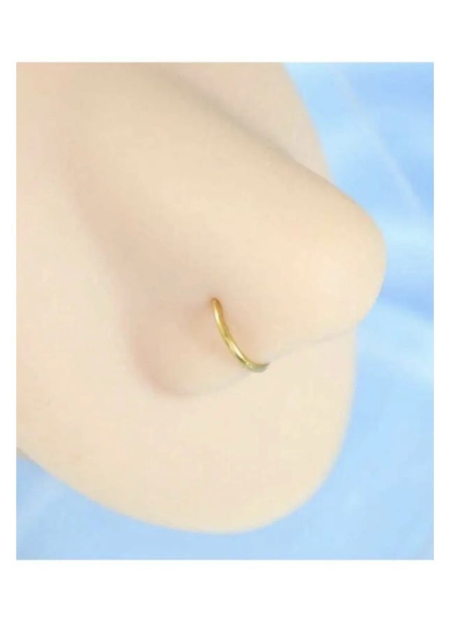 1PC Women Gold Fake Nose Piercing Circle Nose Piercing Fashion D-Shape Attractive No Piercing Nose Clip Stainless Steel Septum Piercing Body Jewelry - Image 3