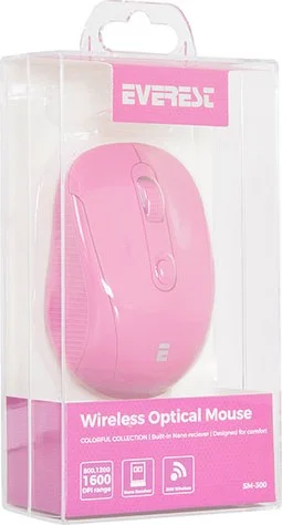 Everest SM-300 Usb Rose Gold 4D Optical Alkaline Battery Wireless Mouse