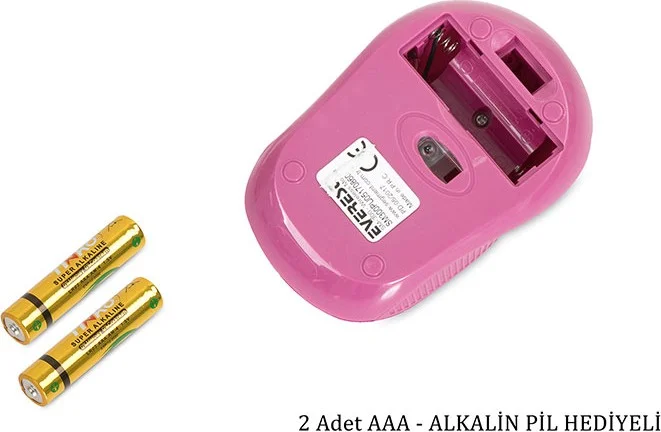 Everest SM-300 Usb Rose Gold 4D Optical Alkaline Battery Wireless Mouse