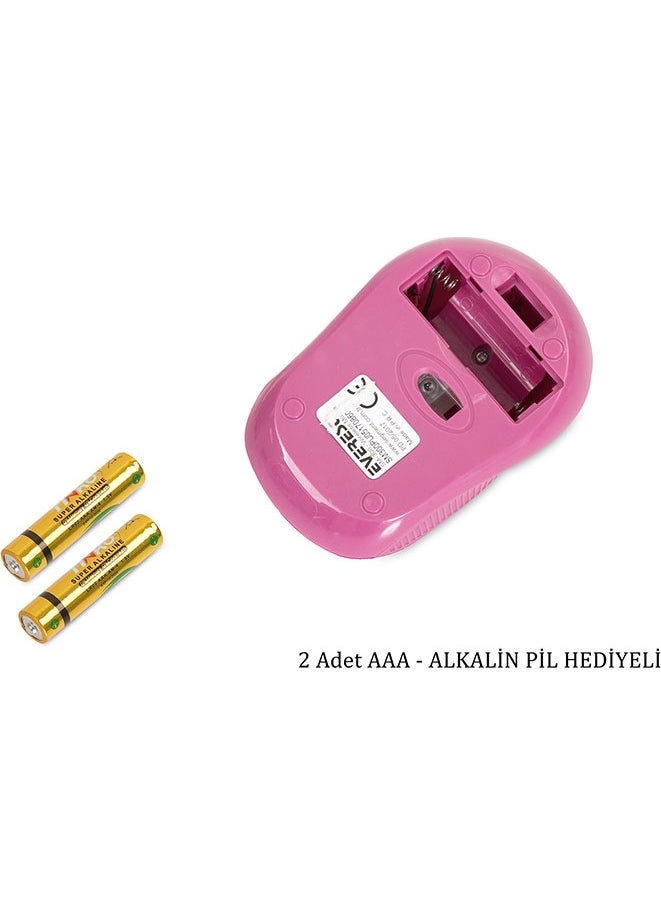 Everest SM-300 Usb Rose Gold 4D Optical Alkaline Battery Wireless Mouse  - Image 4