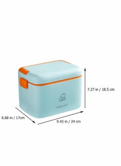 KASTWAVE Family Medicine Storage Box Household Lockable Medication Box Multi Layer Family First Aid Box Medicine Organizer Sundries Container for Home Office S Light Blue  - Image 4