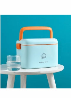 KASTWAVE Family Medicine Storage Box Household Lockable Medication Box Multi Layer Family First Aid Box Medicine Organizer Sundries Container for Home Office S Light Blue  - Image 3