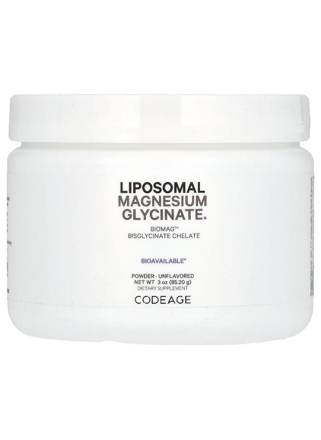 Codeage - Codeage, Liposomal Magnesium Glycinate Powder, Unflavored, 3 oz (85.2 g) - Image 1