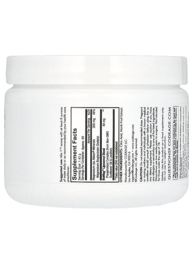 Codeage - Codeage, Liposomal Magnesium Glycinate Powder, Unflavored, 3 oz (85.2 g) - Image 1