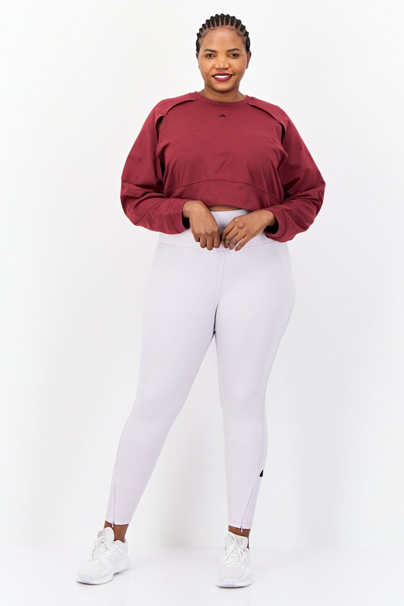 Adidas Women Sportswear Fit Long Sleeves Training Sweatshirt, Maroon  - Image 4
