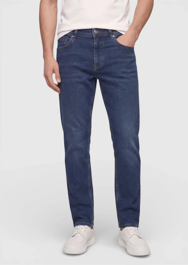 RAMSEY Indigo Slim Fit Denim Cotton Blended Trousers
