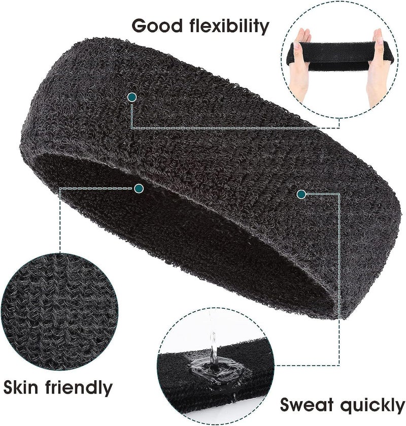 HZYH 4 Pcs Sport Kids Headbands, Sweat Headband for Boys Girls, Athletic Elastic Headbands, Good Stretch, Don't Slip Off Easily, for Football Basketball Headband, Over 5 Years  Old - Image 4
