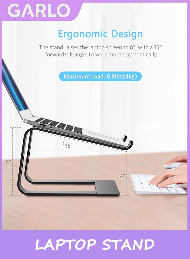 Garlo Laptop Stand, Ergonomic Aluminum Laptop Computer Stand, Detachable Laptop Riser Notebook Holder Stand Compatible with MacBook Air Pro, Dell XPS, HP, Lenovo More 10-15.6” Laptops. - Image 2
