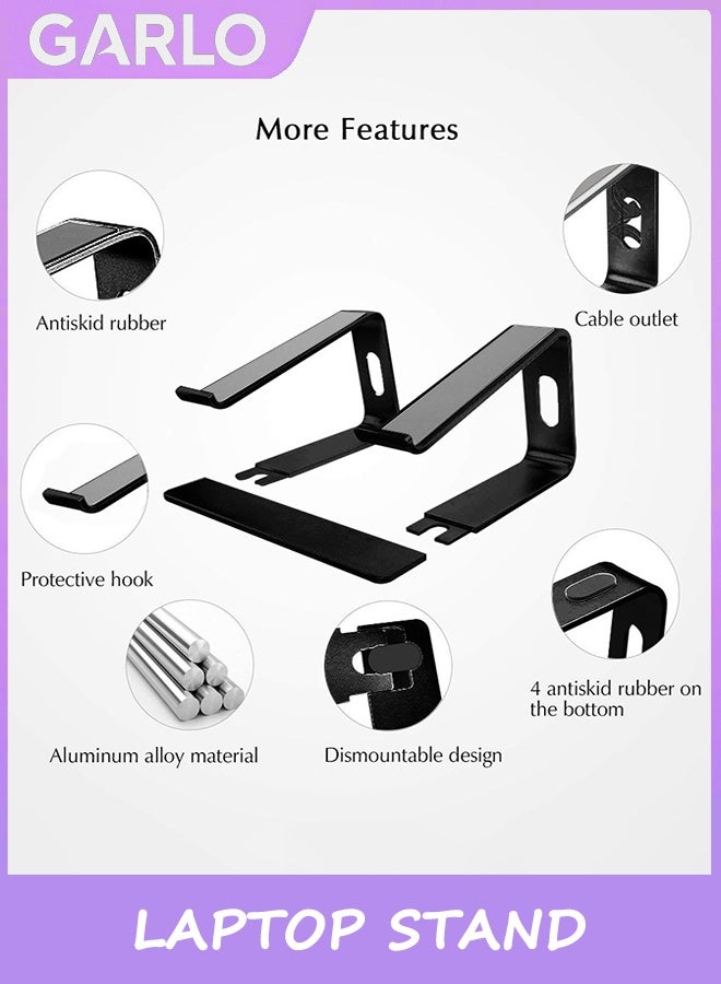 Garlo Laptop Stand, Ergonomic Aluminum Laptop Computer Stand, Detachable Laptop Riser Notebook Holder Stand Compatible with MacBook Air Pro, Dell XPS, HP, Lenovo More 10-15.6” Laptops. - Image 5
