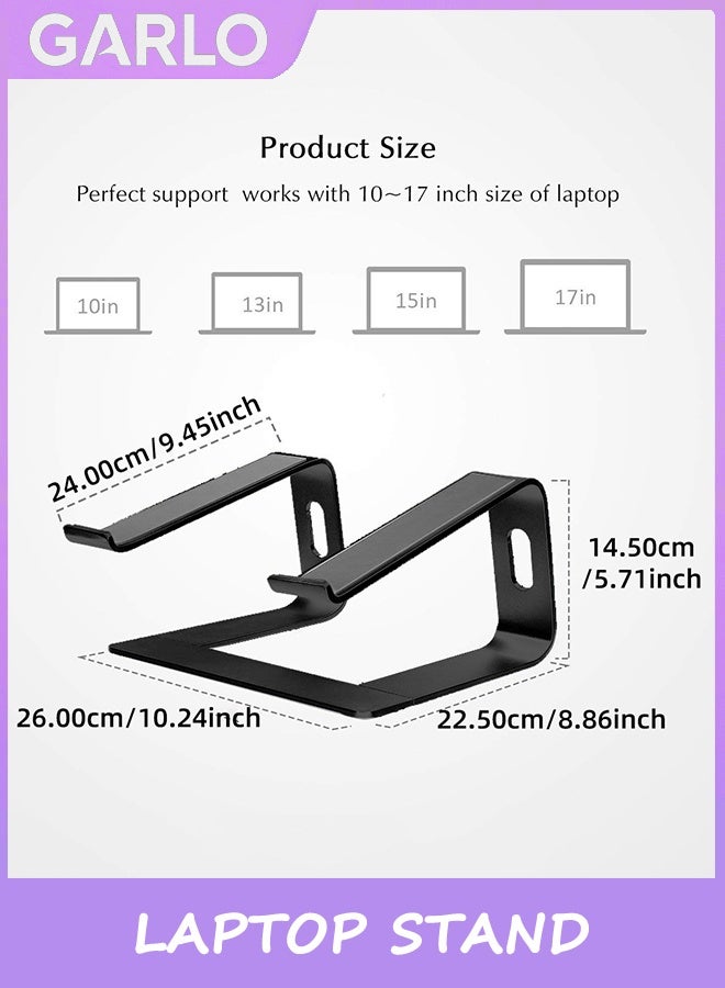 Garlo Laptop Stand, Ergonomic Aluminum Laptop Computer Stand, Detachable Laptop Riser Notebook Holder Stand Compatible with MacBook Air Pro, Dell XPS, HP, Lenovo More 10-15.6” Laptops. - Image 4
