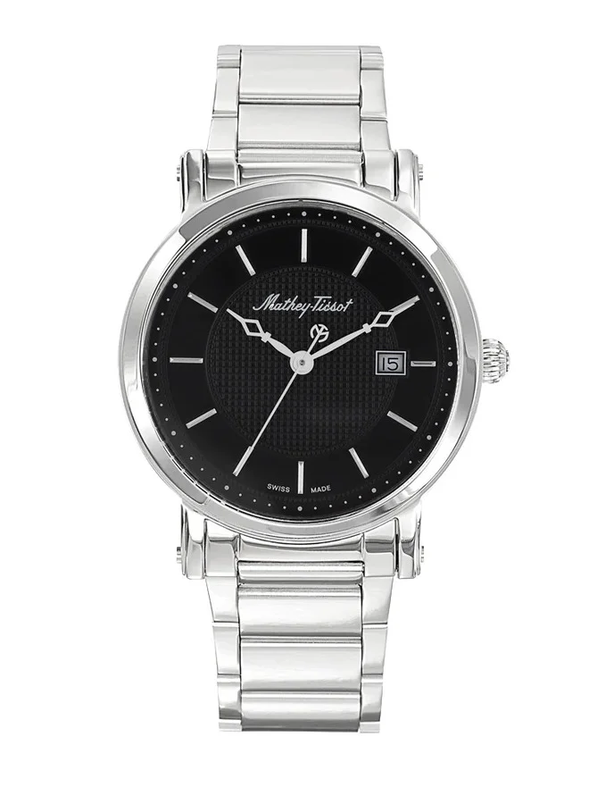 Mathey-Tissot City Metal 38mm H611251MAN Men's Quartz Stainless Steel Strap, Casual Watch, Silver