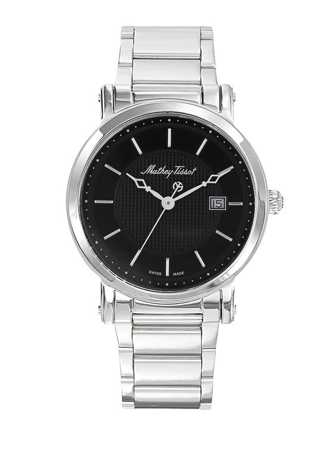 Mathey-Tissot City Metal 38mm H611251MAN Men's Quartz Stainless Steel Strap, Casual Watch, Silver  - Image 1