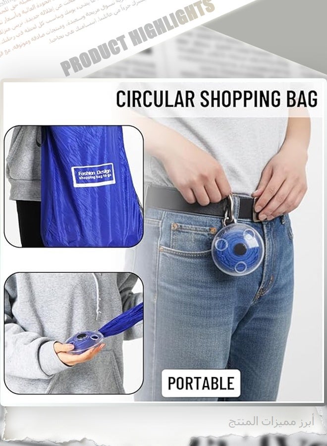 Foldable Portable Small Round Disc Supermarket Tote Bag Eco-Friendly Mini Expandable Large Capacity Grocery Shopping Bag - Image 5