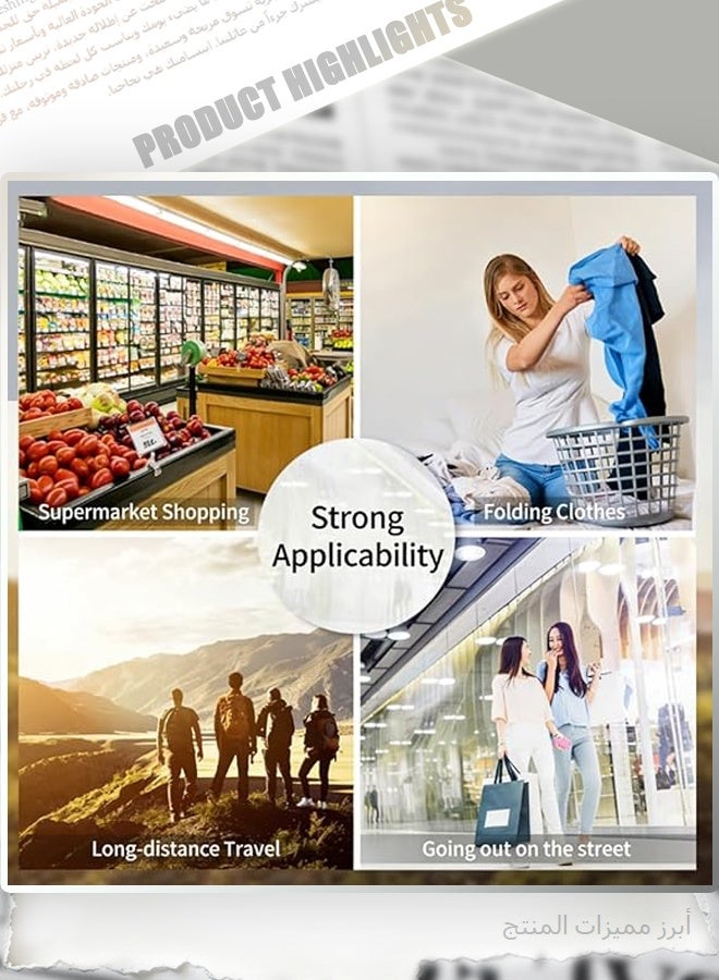 Foldable Portable Small Round Disc Supermarket Tote Bag Eco-Friendly Mini Expandable Large Capacity Grocery Shopping Bag - Image 4